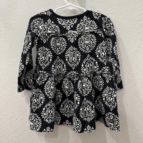 Tea Collection Black & Cream Patterned Tiered Dress - Picture 4 of 8